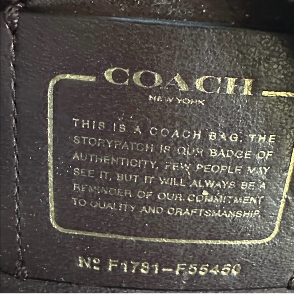 Coach Embossed Black and Brown Shoulder Bag - Picture 4 of 7